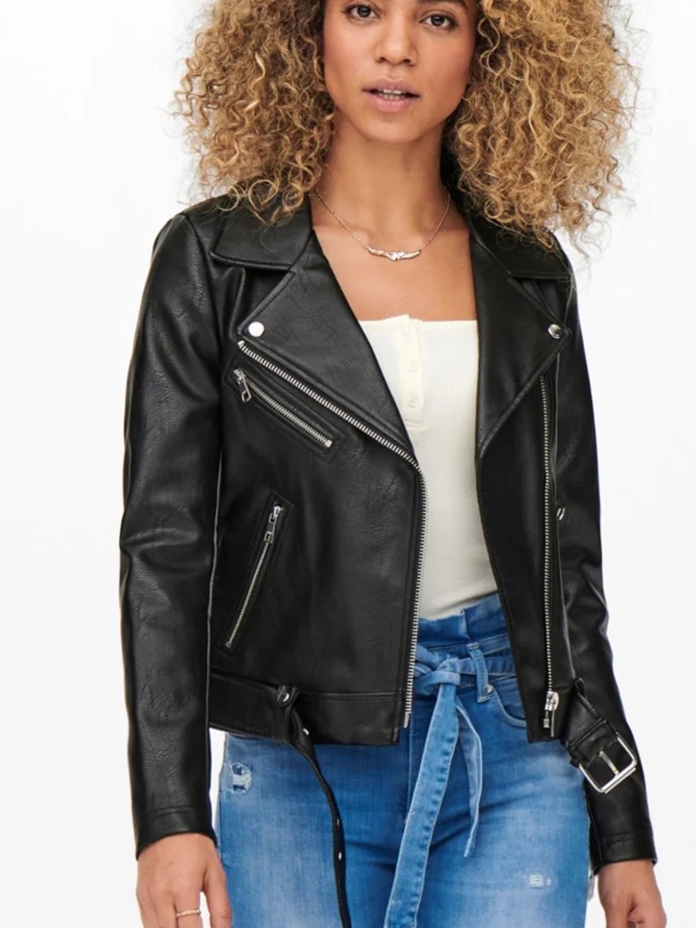 ONLY Women's Black Moto Jacket